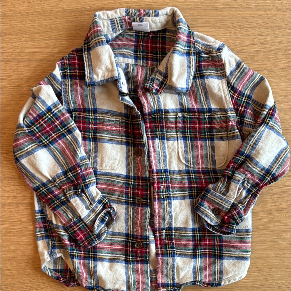 Gap Plaid Boys Button Up Shirt Size 3T